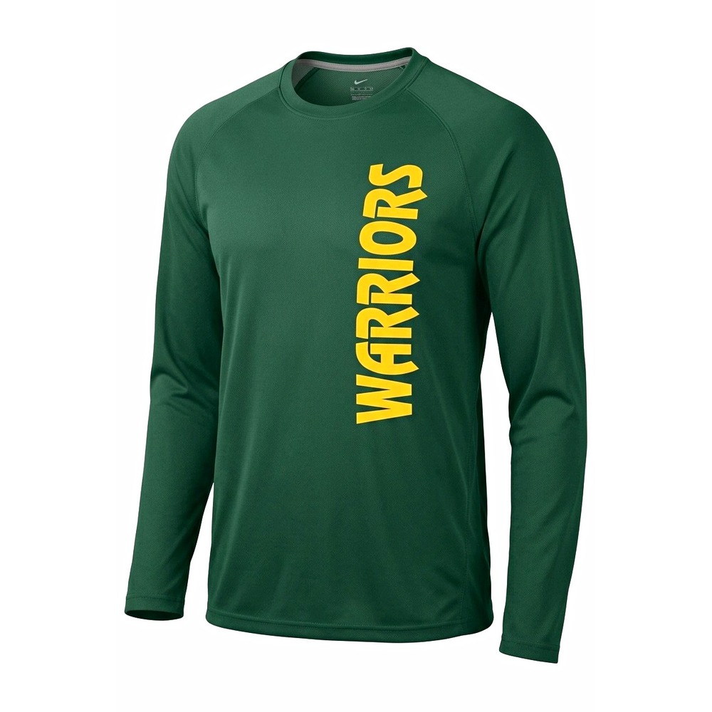 Nike Golden State Warriors Green/Yellow Long Sleeve NCAA Fan Shirt